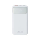 Зовнішній акумулятор (Power Bank) RIVAPOWER VA2211 (White), 10000 mA, QC/PD 22,5 Вт, 3 вбудовані кабелі, білий