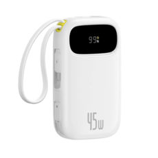 ��������� ���������� (Power Bank) Baseus 20000 mAh 45W PD EnerFill FC31 (E0028D01) QC,USB-A,USB-C In/Out, built-in USB-C/Lightning cable White