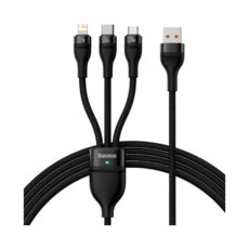 ������ 3�1 USB 2.0 - 1.2 � Baseus (Lightning+MicroUSB+Type-C) 66W CASS040001 Flash Series ? Black