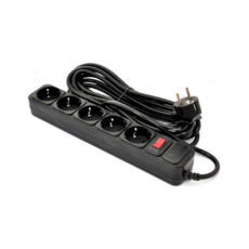 Мережевий фільтр 5.0 м Patron (SP-1655) 5 розеток, 5 м, чорний, 3*1,5мм2