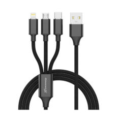 ������ 3�1 USB 2.0 - 1.0 � Grand-X (Lightning+MicroUSB+Type-C) PX-31B 2.4-3A