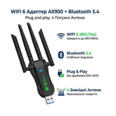 �������� ����� USB 2.0 WIFI6 AX900 + Bluetooth 5.4 Plug and play. 4 ������