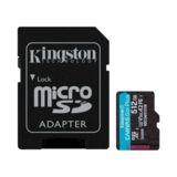 Карта пам'яті Kingston Canvas Go! Plus 512Gb class 10 A2 V30 (R200MB/s, W-160MB/s) (adapter SD)