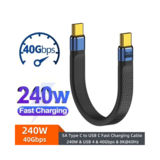 Кабель Type-C/Type-C - 0.13 м Usb 4.0 Type-C Gen2 40Gbps 8K @ 60Hz 240W AV audio video 13см SmartG Дата кабель Blk