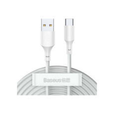 Кабель USB 2.0 Type-C - 1.5 м Baseus Baseus (TZCATZJ-02) Simple Wisdom Data Cable Kit 5A (2шт) White