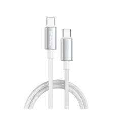 Кабель Type-C/Type-C - 1.0 м Colorway (zinc alloy braided) (PD Fast Charging 100W) 5А 1м білий CW-CBPDCC098-WT