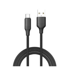 Кабель USB 2.0 Type-C - 1.0 м Colorway (TPE embossed) 3А 1м чорний CW-CBUC101-BK