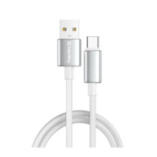 Кабель USB 2.0 Type-C - 2.0 м Colorway (zinc alloy braided) 3А 2м білий CW-CBUC099-WT