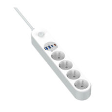Мережевий фільтр 2,0 м СolorWay 4 розетки/4USB (Type-C 2PD20W + 2USB QC3.0) (20W) White 2M CW-CHE44PDW