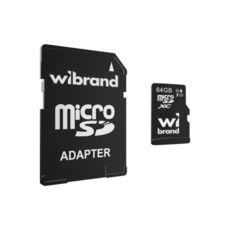 Карта пам'яті 64 Gb microSDHC Wibrand 64Gb class 10 (adapter SD) WICDXU1/64GB-A