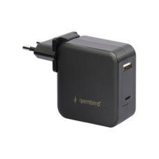Зарядний пристрій USB 220В Gembird NPA-PD60-01,для ноутбука/планшета + кабель та перехідник