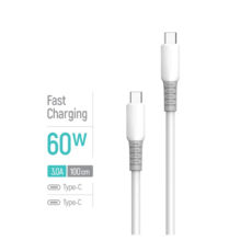 ������ Type-C/Type-C - 1.0 � ColorWay (liquid silicone) (PD Fast Charging 60W) 3� 1� ���� CW-CBPDCC093-WT