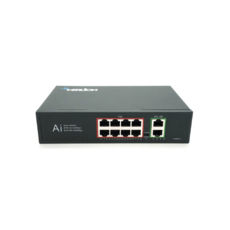 POE комутатор Merlion 8 POE 10/100 + 2 RJ45 10/100/1000 + вбудований блок живлення 52V 2.3A