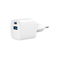 Зарядний пристрій USB 220В Gembird TA-UC-PDQC20-W-01, , 1 USB-A + 1 Type-C (PD20Вт + QC3.0 18Вт), білий