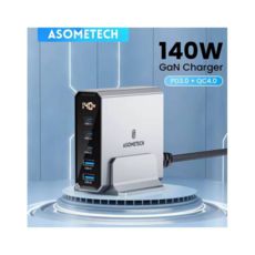�������� ������� TypeC 220� Asometech 140W Gan 140W Table Charge ASGaN-016 (3*TypeC+2*USB)