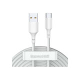 Кабель USB 2.0 Type-C - 1.5 м Baseus Baseus (TZCATZJ-02) Simple Wisdom Data Cable Kit 5A (2шт) White