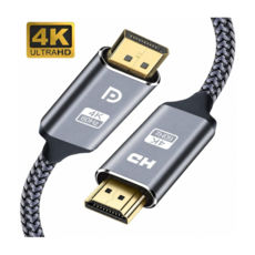 Кабель DisplayPort - HDMI 1.0 м 4k 60hz (DP відеокарта, HDMI монітор) в оплетке