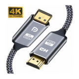 Кабель DisplayPort - HDMI 2.0 м 4k 60hz (DP відеокарта, HDMI монітор) в оплетке